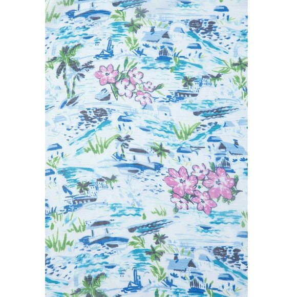 J. Jill Tropical Toile Diamond Scarf Tasseled NWT - Picture 3 of 6